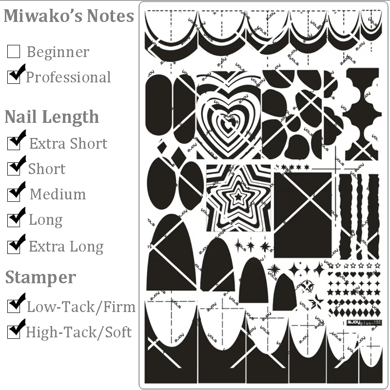 French Tip Stamping Plate - Deep Round Almond Nail Art for DIY Manicure Salon Design Supplies Tools