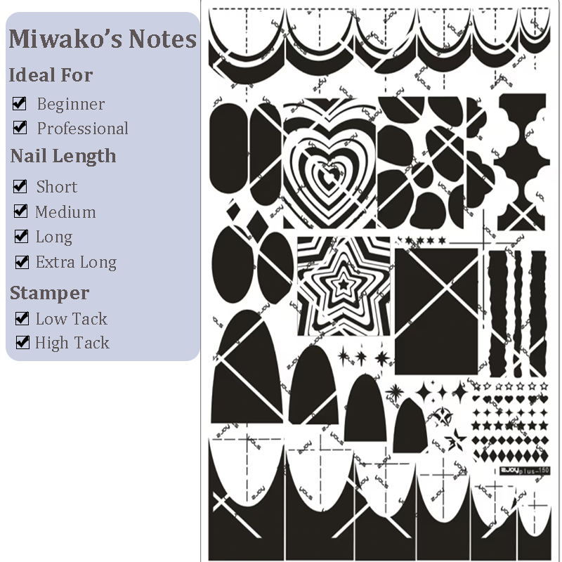 French Tip Stamping Plate - Deep Round Almond Nail Art for DIY Manicure Salon Design Supplies Tools