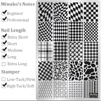 Plaid Stamping Plate - Argyle Houndstooth Nail Art for DIY Manicure Salon Design Supplies Tools