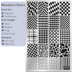 Plaid Stamping Plate - Argyle Houndstooth Nail Art for DIY Manicure Salon Design Supplies Tools