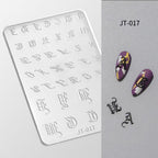 Letter Silicone Mold - Shallow Groove for 3D Effect Embossed Stickers, Nail Art Decoration Carving Templates for DIY Precise Pattern
