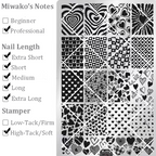 Heart Bow Stamping Plate - Collage Cute Style Nail Art for DIY Manicure Salon Design Supplies Tools