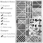 Cute Style Plaid Stamping Plate- Star Heart Bow Apple Flower Collage Nail Art for DIY Manicure Salon Design Supplies Tools