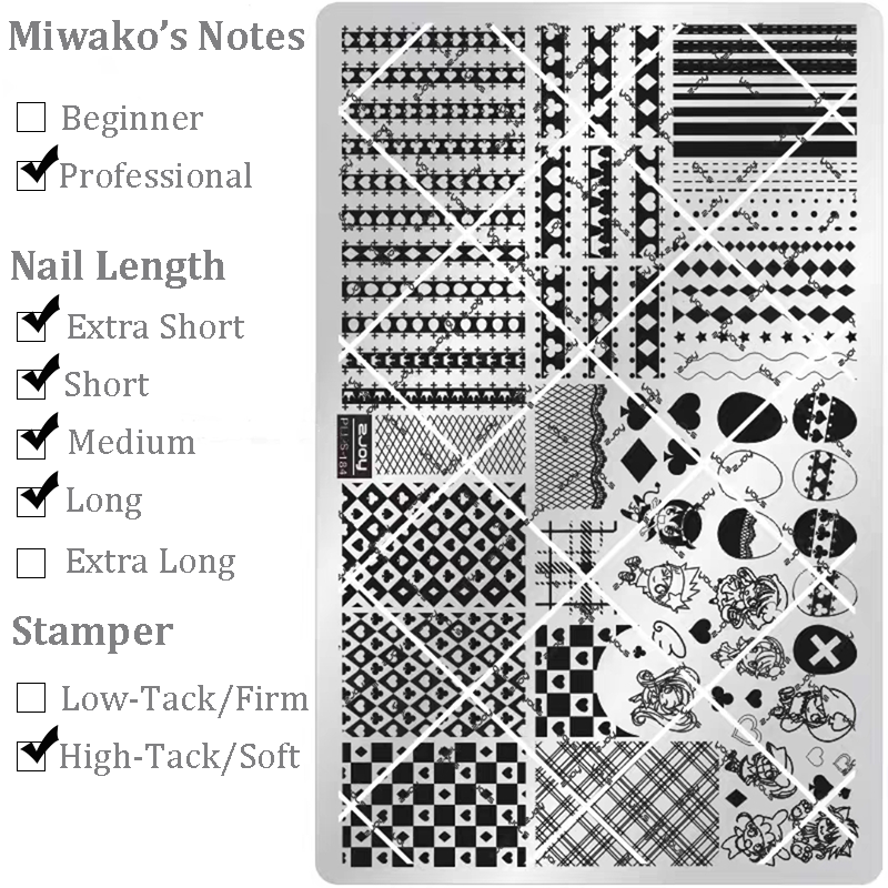 Cute Style Plaid Stamping Plate- Star Heart Bow Apple Flower Collage Nail Art for DIY Manicure Salon Design Supplies Tools