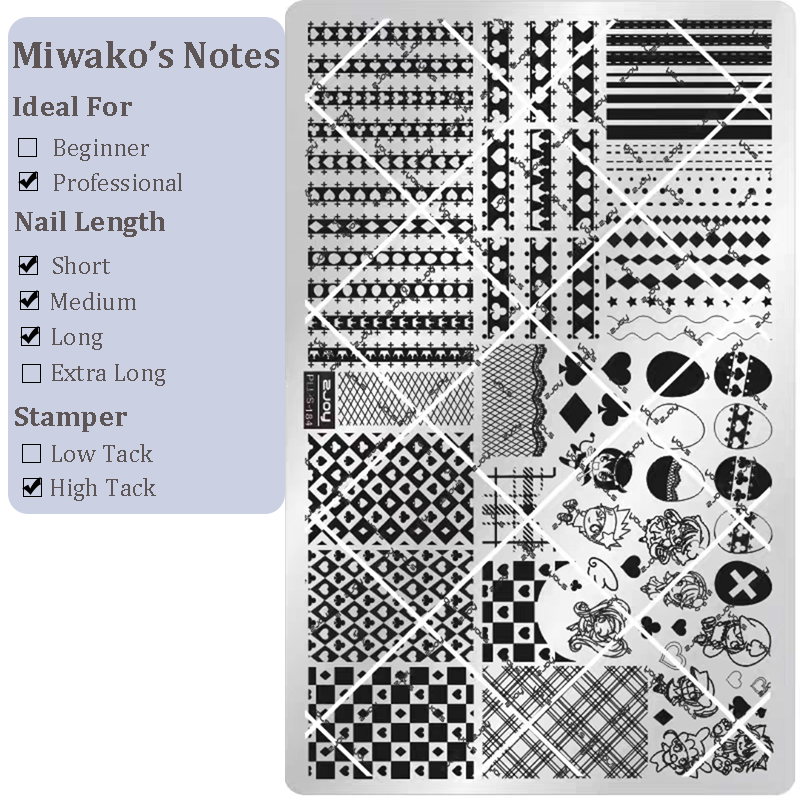 Cute Style Plaid Stamping Plate - Star Heart Bow Apple Flower Collage Nail Art for DIY Manicure Salon Design Supplies Tools