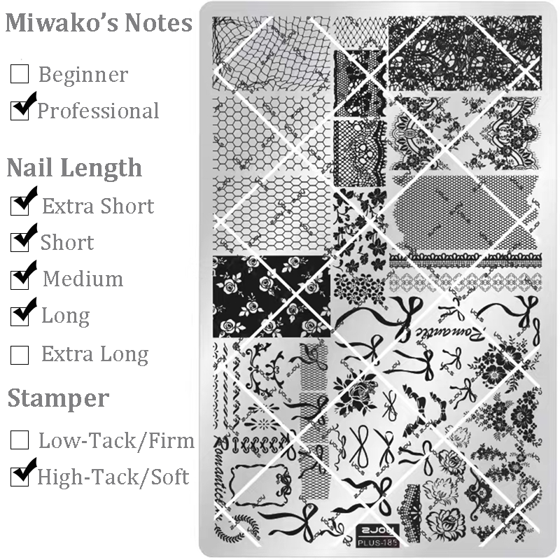 Bow Stamping Plate - Collage Cute Style Nail Art for DIY Manicure Salon Design Supplies Tools