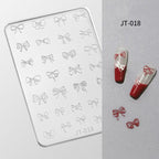 Bow Silicone Mold - Shallow Groove for 3D Effect Embossed Stickers, Nail Art Decoration Carving Templates for DIY Precise Pattern