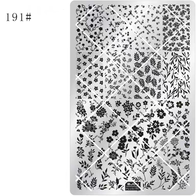 Floral Stamping Plate - Camellia Gardenia Orchid Iris Cute-style Nail Art for DIY Manicure Salon Design Supplies Tools