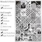 Cute Style Plaid Stamping Plate- Star Heart Bow Apple Flower Collage Nail Art for DIY Manicure Salon Design Supplies Tools