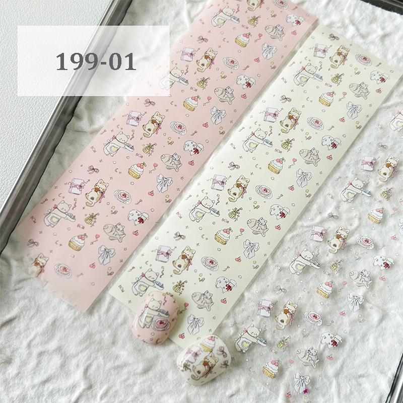 Cute Foil Transfer -1 Roll, 10 Rolls/1 Box Cream Color Korean Collage Nail Art Decals for DIY Decorations Supplies Design