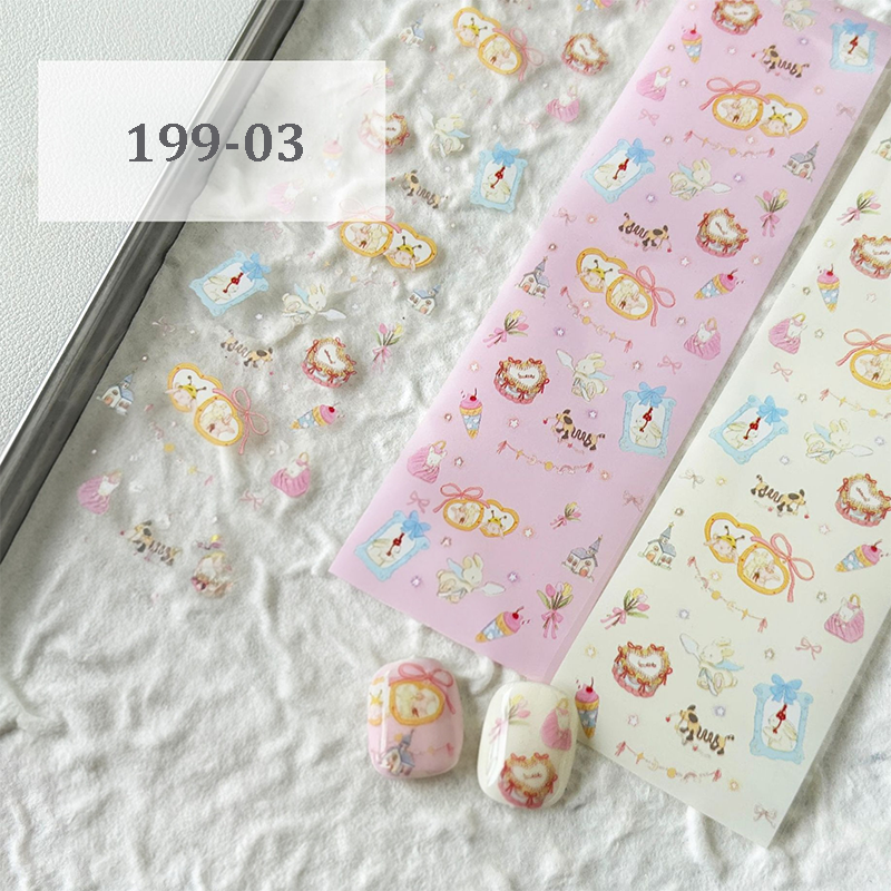 Cute Foil Transfer -1 Roll, 10 Rolls/1 Box Cream Color Korean Collage Nail Art Decals for DIY Decorations Supplies Design