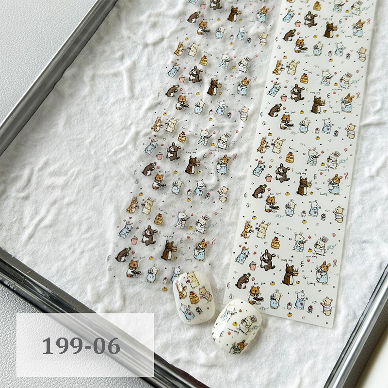 Cute Foil Transfer -1 Roll, 10 Rolls/1 Box Cream Color Korean Collage Nail Art Decals for DIY Decorations Supplies Design