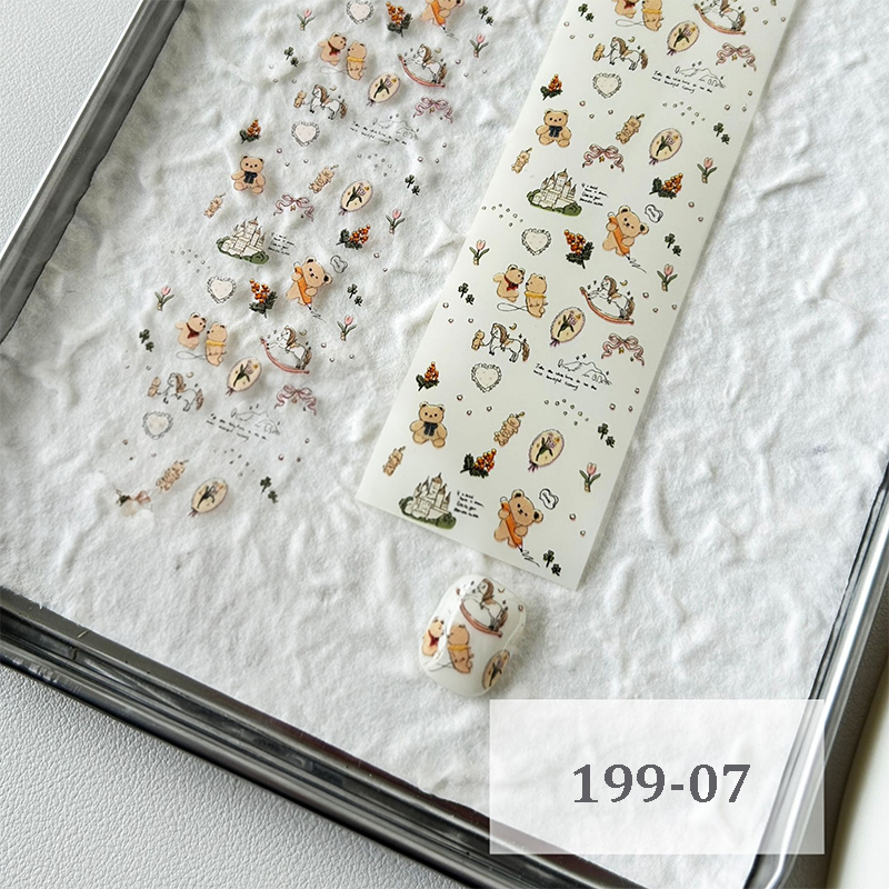 Cute Foil Transfer -1 Roll, 10 Rolls/1 Box Cream Color Korean Collage Nail Art Decals for DIY Decorations Supplies Design