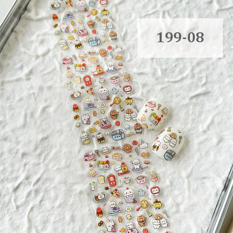 Cute Foil Transfer -1 Roll, 10 Rolls/1 Box Cream Color Korean Collage Nail Art Decals for DIY Decorations Supplies Design
