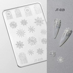 Snowflake 3D Shallow Embossed Mold - Sweater Cherry Cute Style 3D Nail Art Sticker Effect Silicone Groove Carving Templates for DIY Precise Pattern