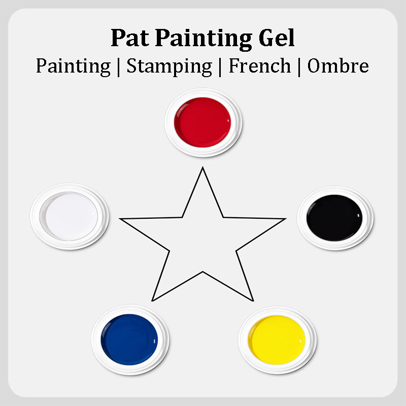 5g Stamping gel Pigmented Colors Ombre Pat Painting Gel for Gradient Effect with Sponge Stamping Nails Art