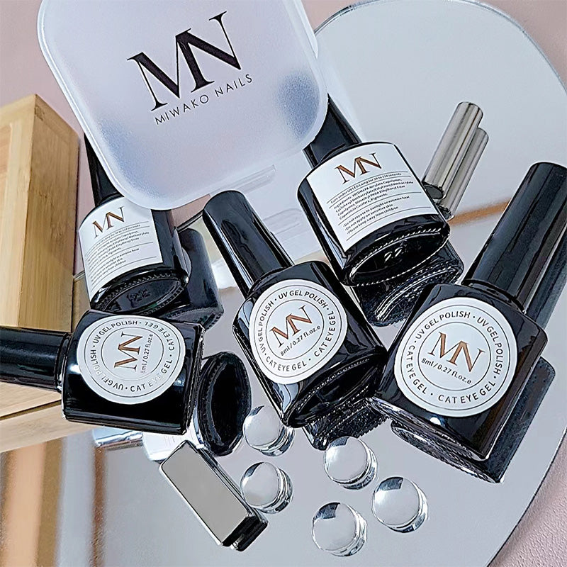 5 Colors Cat Eye Gel Nail Polish Set with 2 Pcs Magnet