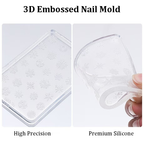 Snowflake 3D Shallow Embossed Mold - Sweater Cherry Cute Style 3D Nail Art Sticker Effect Silicone Groove Carving Templates for DIY Precise Pattern