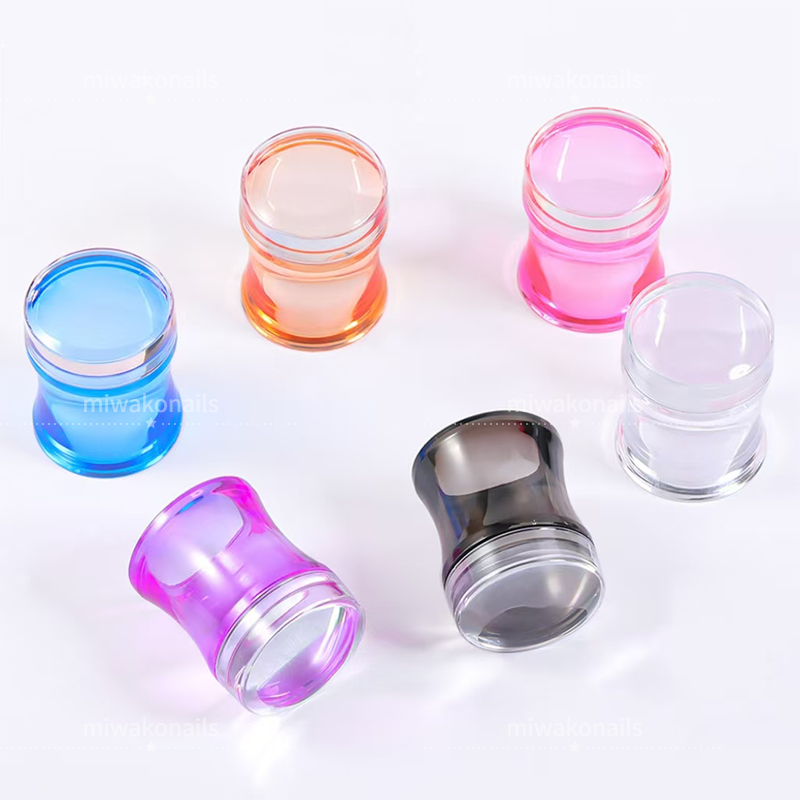 38mm Wider and Lager Nail Art Stamper, Clear Silicone Stamping Jelly with Scraper, Transparent Visible Body, No Misplacement for DIY Beginner, French Tip