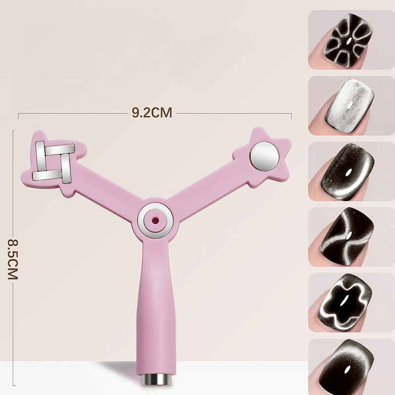 4 in 1 Triangle Nail Magnet for Beginner Professional - Ultra-Strong Magnet Wand Cat-Eye Magnet Wand Tool for Nail Art
