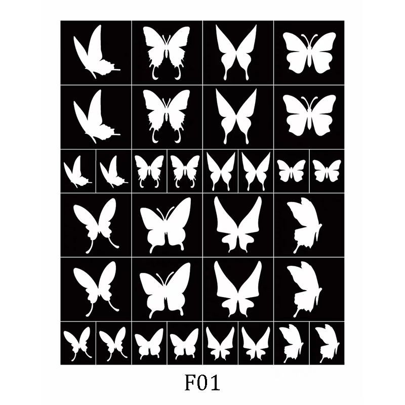 Butterfly Nail Stencils Stickers for Nail Art Hollow Nail Guides Decals Templates Supplies