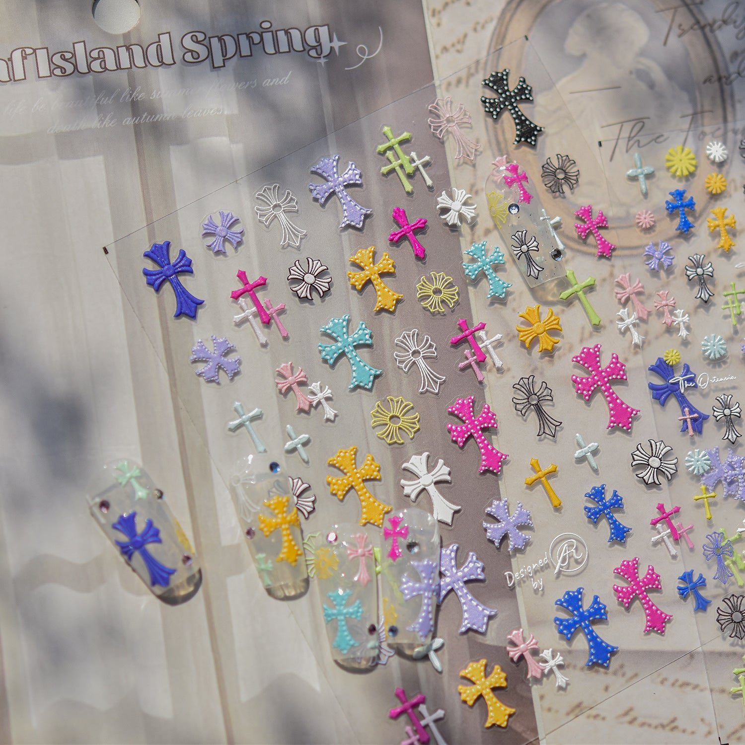 Stickers - 3D Cross Self-Adhesive Decals for Nail Art Decoration