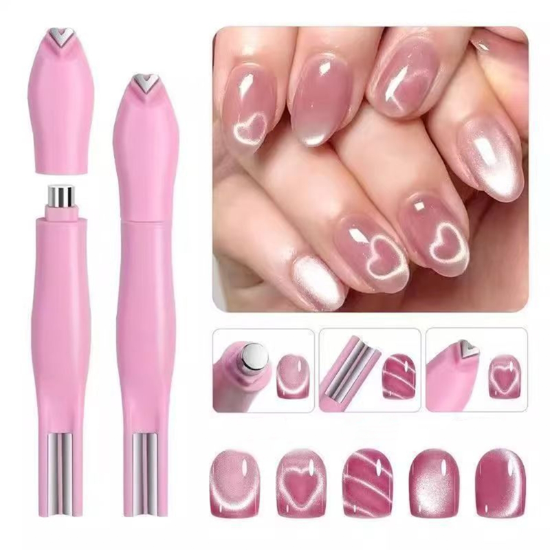 Nail Magnet for Beginner Professional - 3 in 1 Heart Multifunctional Cat Eye Magnet Tool for Nail Art