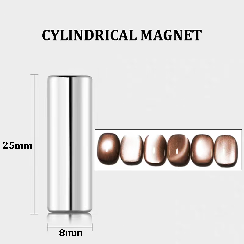 Cylinder + Bead Nail Magnet Set for Beginner Professional - Glass Bead Light-Chasing Pattern Designs Cat Eye Magnet Tool for Nail Art