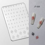 Letter Silicone Mold - Shallow Groove for 3D Effect Embossed Stickers, Nail Art Decoration Carving Templates for DIY Precise Pattern
