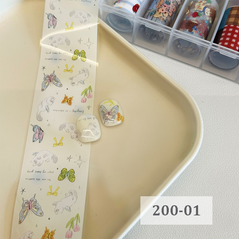 Cute Foil Transfer -1 Roll, 10 Rolls/1 Box Cream Color Korean Collage Nail Art Decals for DIY Decorations Supplies Design
