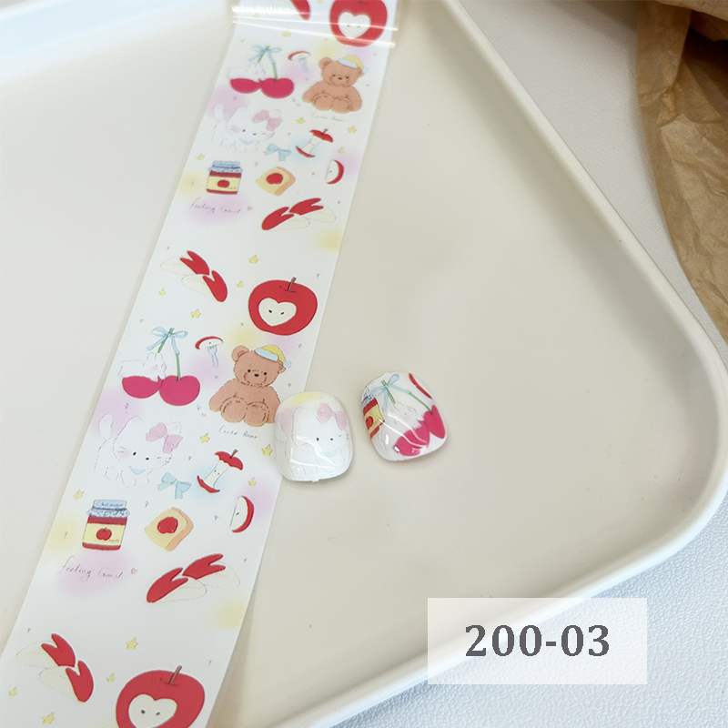 Cute Foil Transfer -1 Roll, 10 Rolls/1 Box Cream Color Korean Collage Nail Art Decals for DIY Decorations Supplies Design