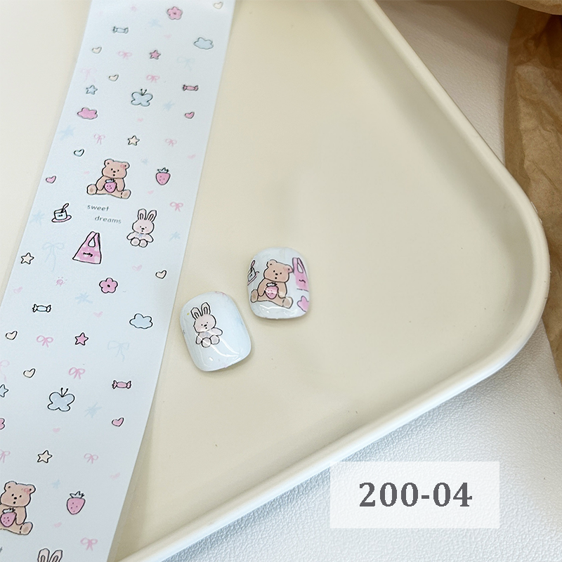Cute Foil Transfer -1 Roll, 10 Rolls/1 Box Cream Color Korean Collage Nail Art Decals for DIY Decorations Supplies Design