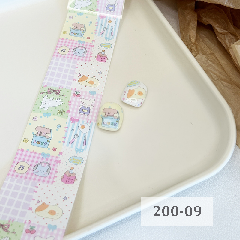 Cute Foil Transfer -1 Roll, 10 Rolls/1 Box Cream Color Korean Collage Nail Art Decals for DIY Decorations Supplies Design