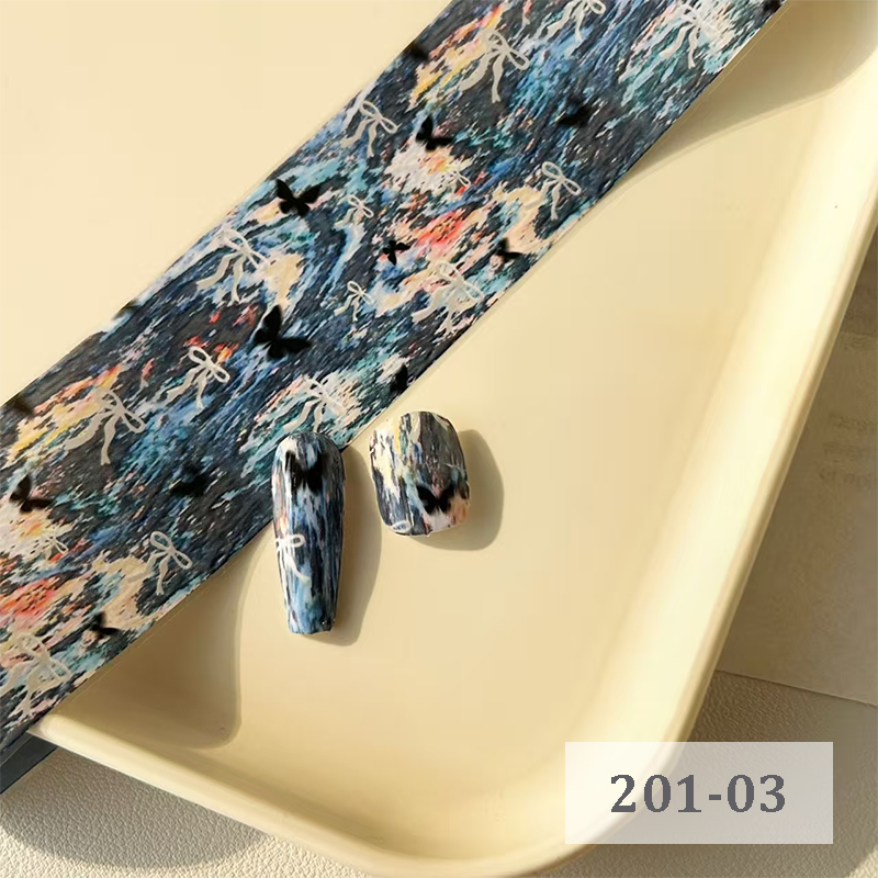 Denim Foil Transfer -1 Roll, 10 Rolls/1 Box Jeans Vintage Chic Nail Art Decals for DIY Decorations Supplies Design