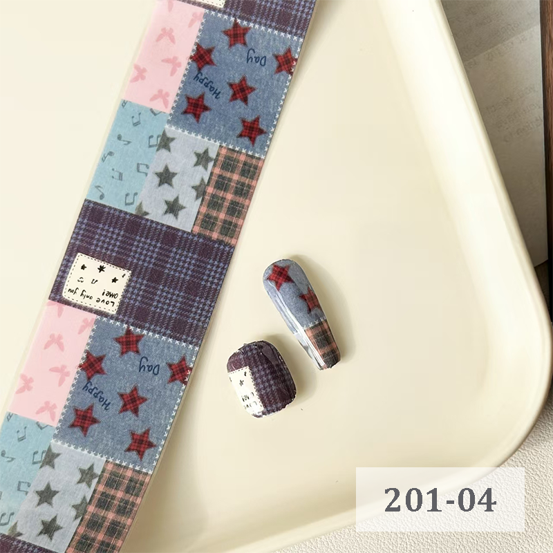 Denim Foil Transfer -1 Roll, 10 Rolls/1 Box Jeans Vintage Chic Nail Art Decals for DIY Decorations Supplies Design