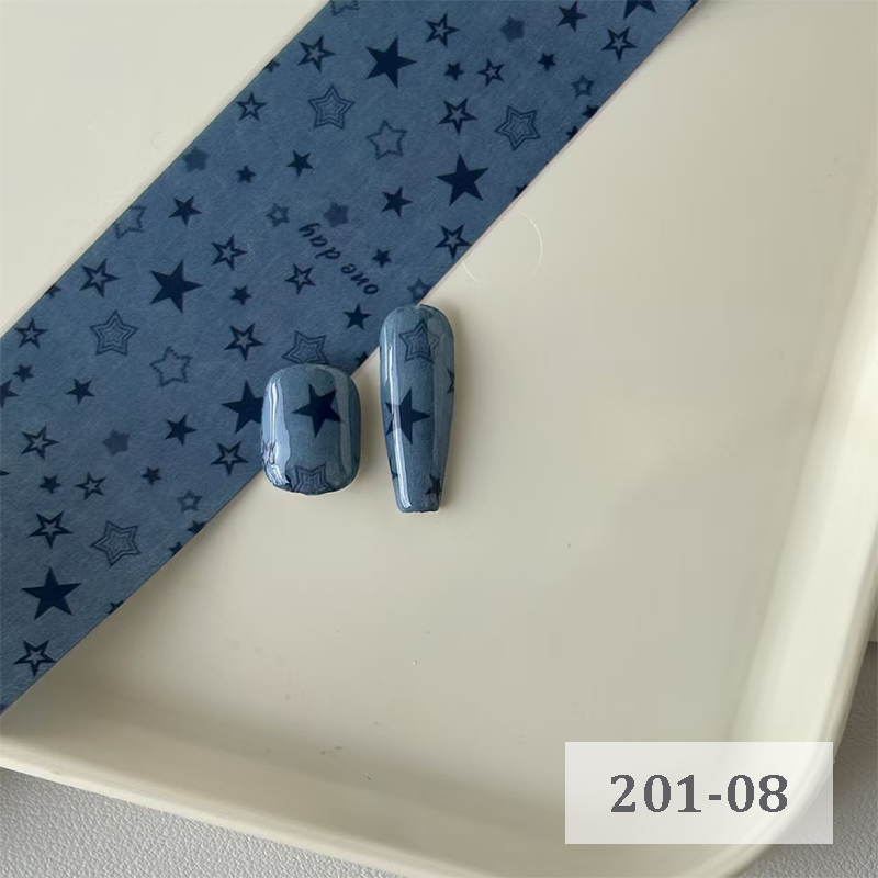 Denim Foil Transfer -1 Roll, 10 Rolls/1 Box Jeans Vintage Chic Nail Art Decals for DIY Decorations Supplies Design