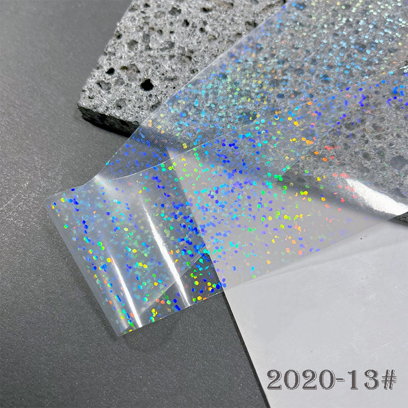Transparent Iridescent  Foil Transfer -10 Rolls/1 Box Laser Starry Sky Star Holographic Nail Art Decals for DIY Decorations Supplies Design