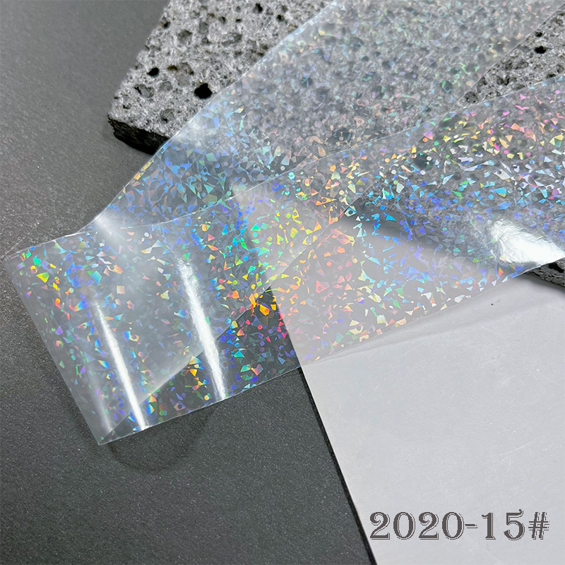 Transparent Iridescent  Foil Transfer -10 Rolls/1 Box Laser Starry Sky Star Holographic Nail Art Decals for DIY Decorations Supplies Design