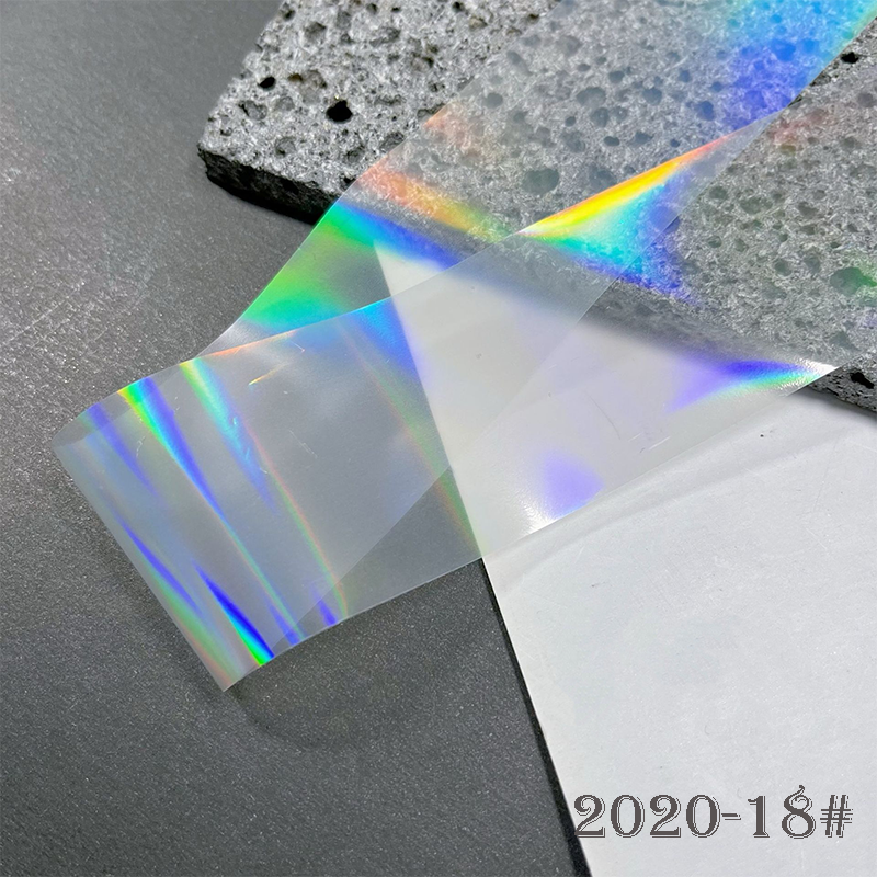 Transparent Iridescent  Foil Transfer -10 Rolls/1 Box Laser Starry Sky Star Holographic Nail Art Decals for DIY Decorations Supplies Design