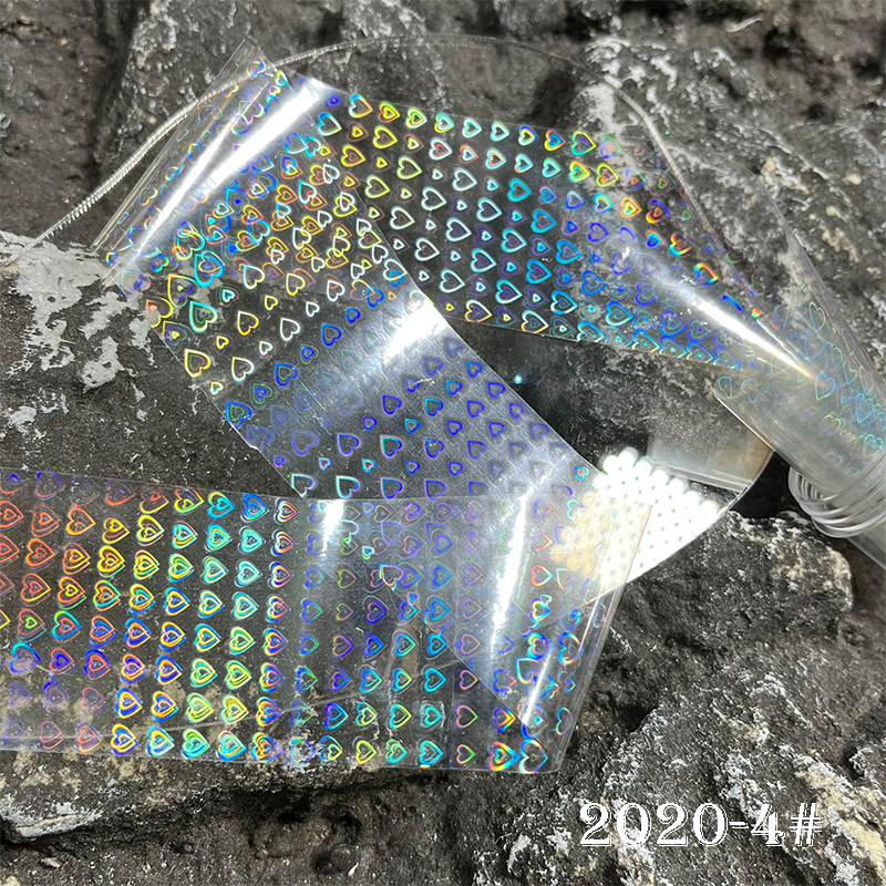Transparent Iridescent  Foil Transfer -10 Rolls/1 Box Laser Starry Sky Star Holographic Nail Art Decals for DIY Decorations Supplies Design