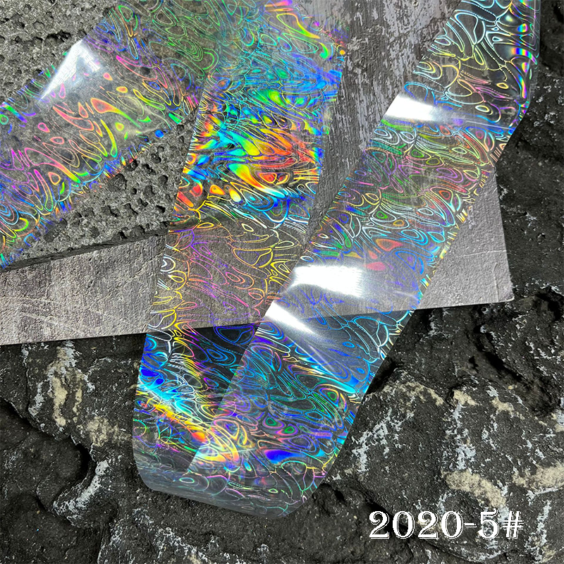 Transparent Iridescent  Foil Transfer -10 Rolls/1 Box Laser Starry Sky Star Holographic Nail Art Decals for DIY Decorations Supplies Design