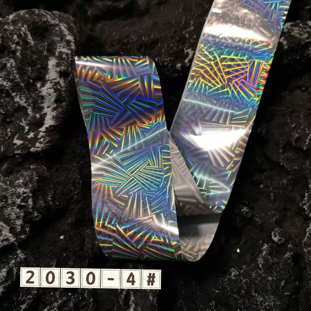 Holographic Foil Transfer -10 Rolls/1 Box Laser Starry Sky Iridescent Star Line Square Dot Nail Art Decals for DIY Decorations Supplies Design