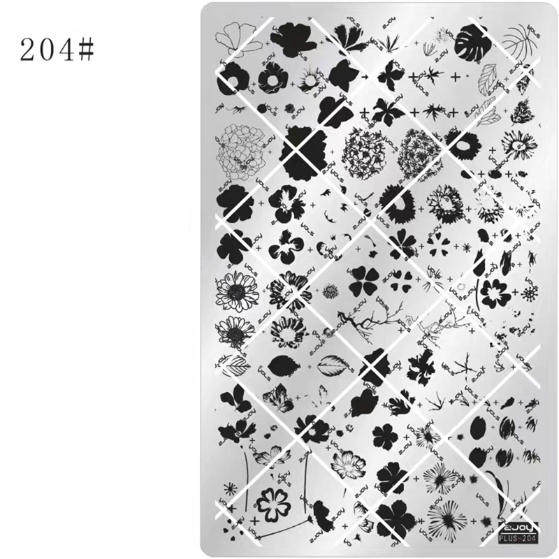 Floral Stamping Plate - Camellia Gardenia Orchid Iris Cute-style Nail Art for DIY Manicure Salon Design Supplies Tools