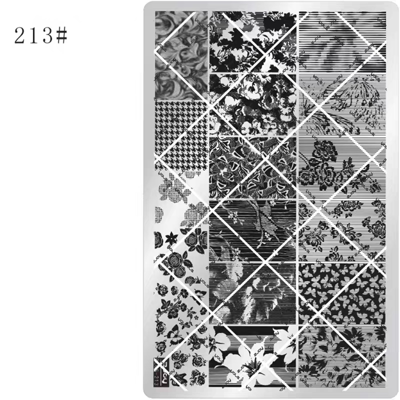 Floral Stamping Plate - Camellia Gardenia Orchid Iris Cute-style Nail Art for DIY Manicure Salon Design Supplies Tools