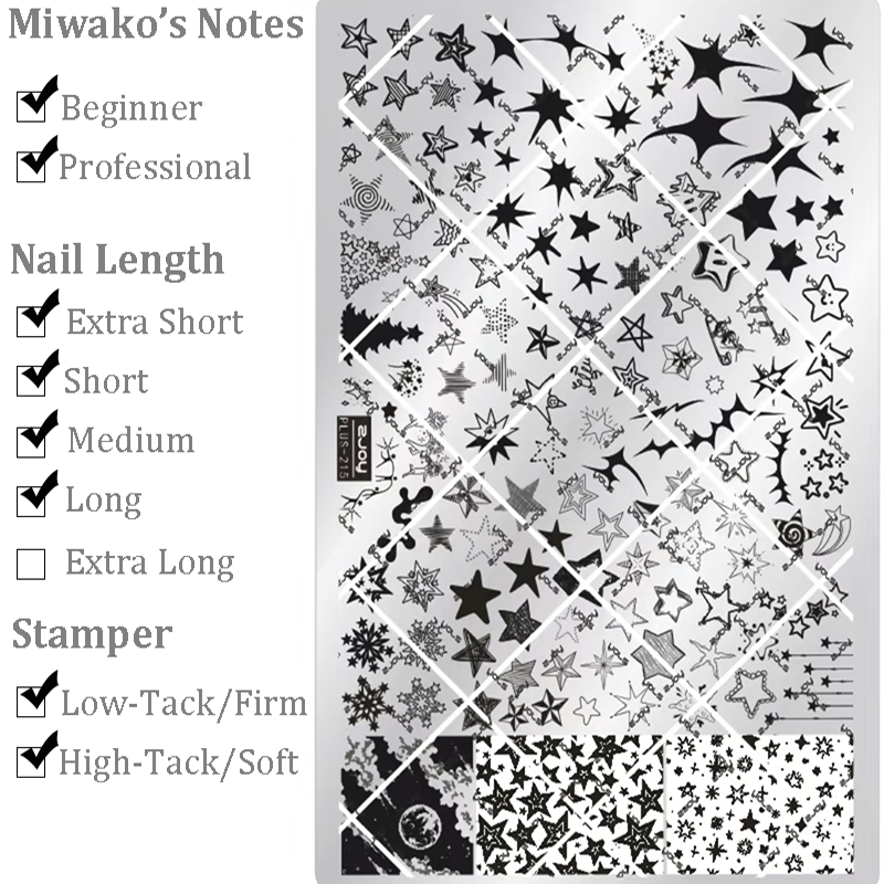 Star Stamping Plate - Zodiac Galaxy Pentagram Starburst Nail Art for DIY Manicure Salon Design Supplies Tools