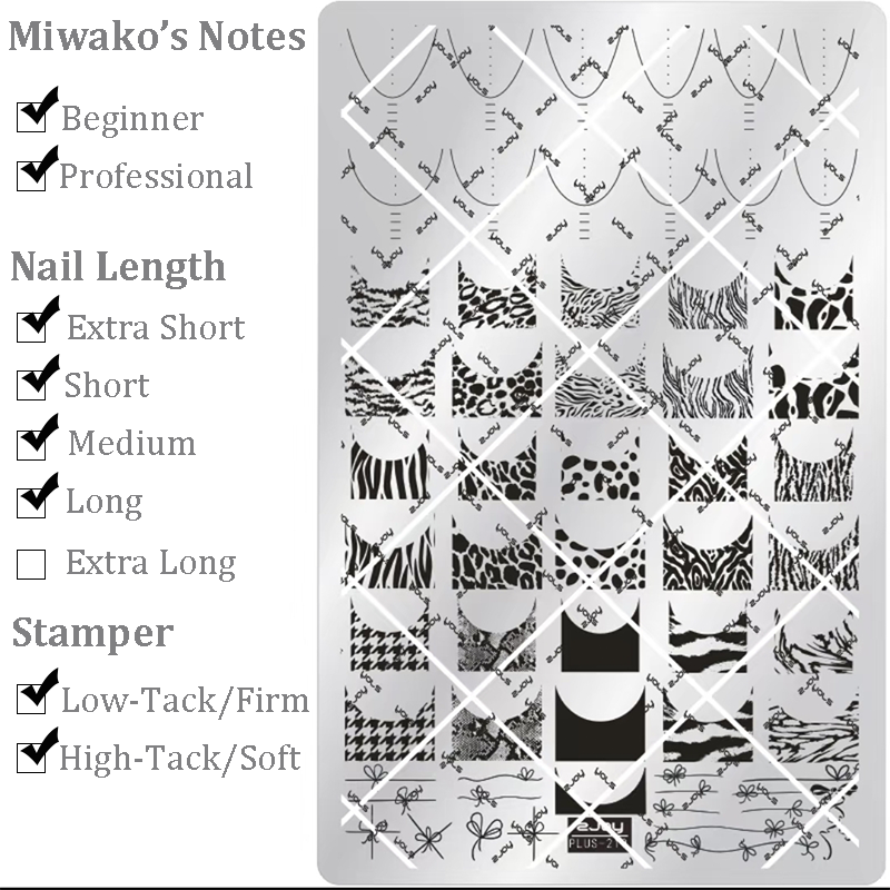 French Tip Stamping Plate - Deep Round Almond Nail Art for DIY Manicure Salon Design Supplies Tools