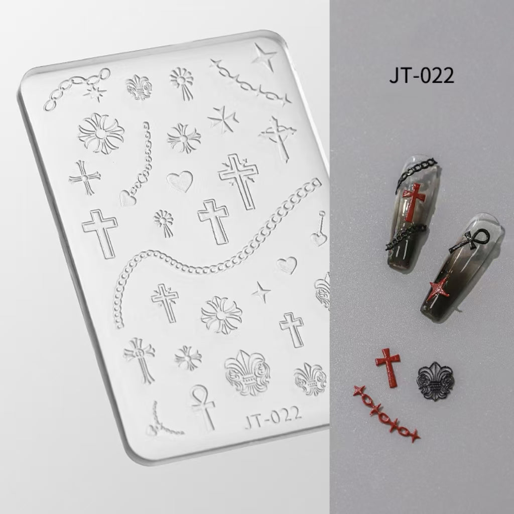 Palace Silicone Mold - Shallow Groove for 3D Effect Embossed Stickers, Nail Art Decoration Carving Templates for DIY Precise Pattern