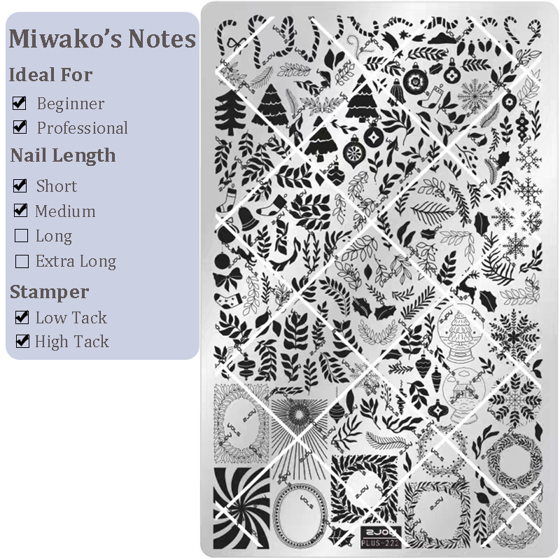 Christmas Stamping Plate - Snowflake Bell Reindeer Tree Nail Art for DIY Manicure Salon Design Supplies Tools