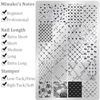 Cute Style Plaid Stamping Plate- Star Heart Bow Apple Flower Collage Nail Art for DIY Manicure Salon Design Supplies Tools