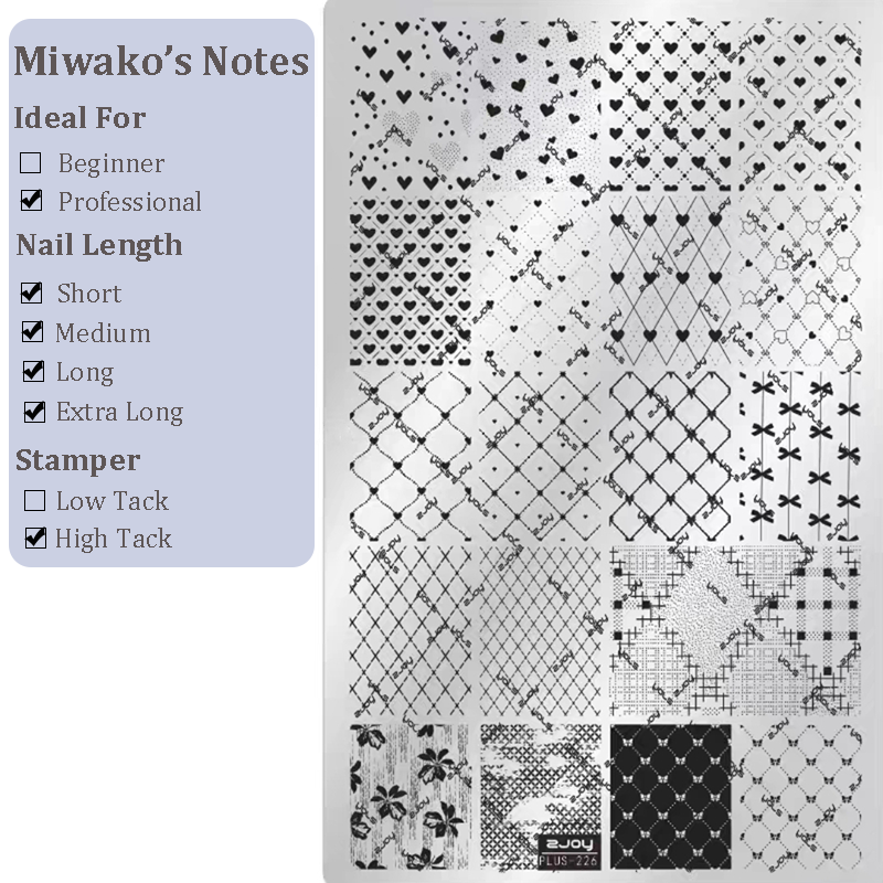 Heart Stamping Plate - Collage Cute Style Nail Art for DIY Manicure Salon Design Supplies Tools